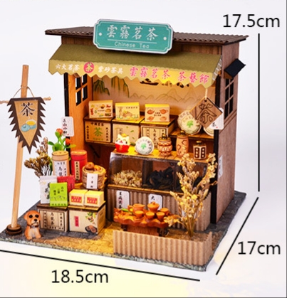 โมเดลร้านขายชุดชาจำลองTEA MINIATURE MODEL CLASSICโบราณจิ๋วสำหรับนักประดิษฐ์และมอบเป็นของขวัญให้ผู้ใหญ่ในโอกาสต่างๆ