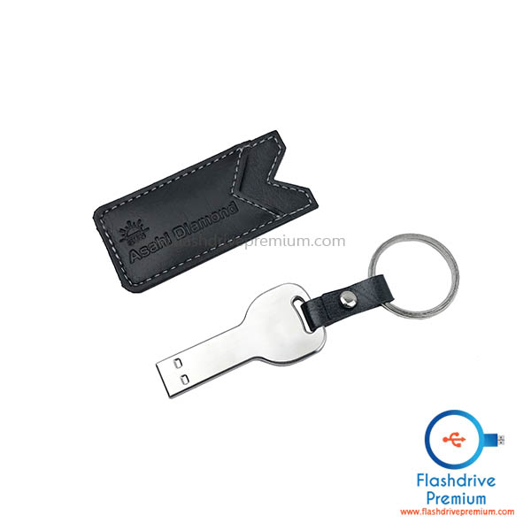 แฟลชไดร์ฟกุญแจและซองหนัง (Key Ring Leather Flash Drive)