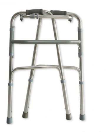 วอร์คเกอร์ช่วยเดิน Walker อลูมิเนียม พับได้ FS913L สีเงิน สามารถเดินแบบโยกซ้าย ขวา และล็อคได้