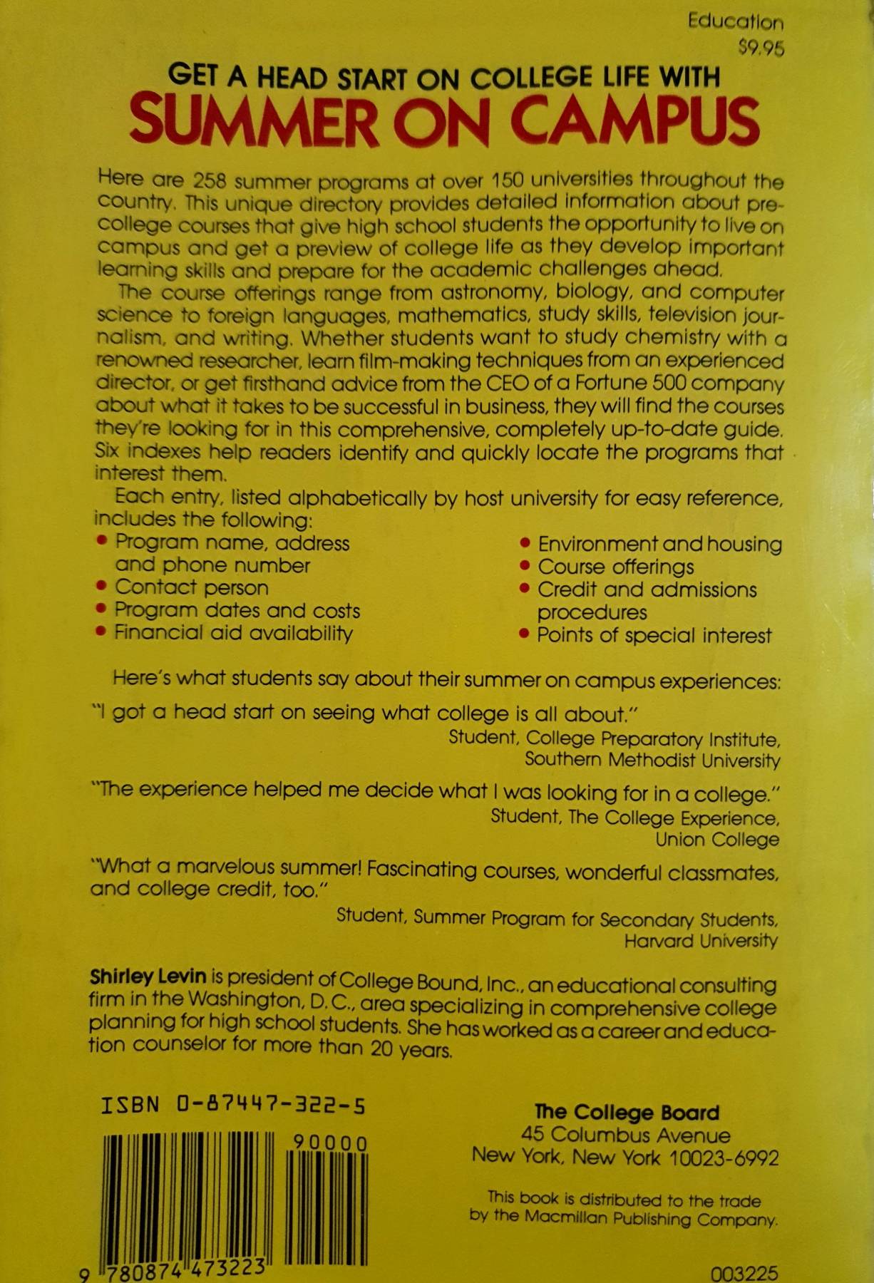 SUMMER ON CAMPUS. COLLEGE EXPERIENCES for HIGH SCHOOL STUDENTS