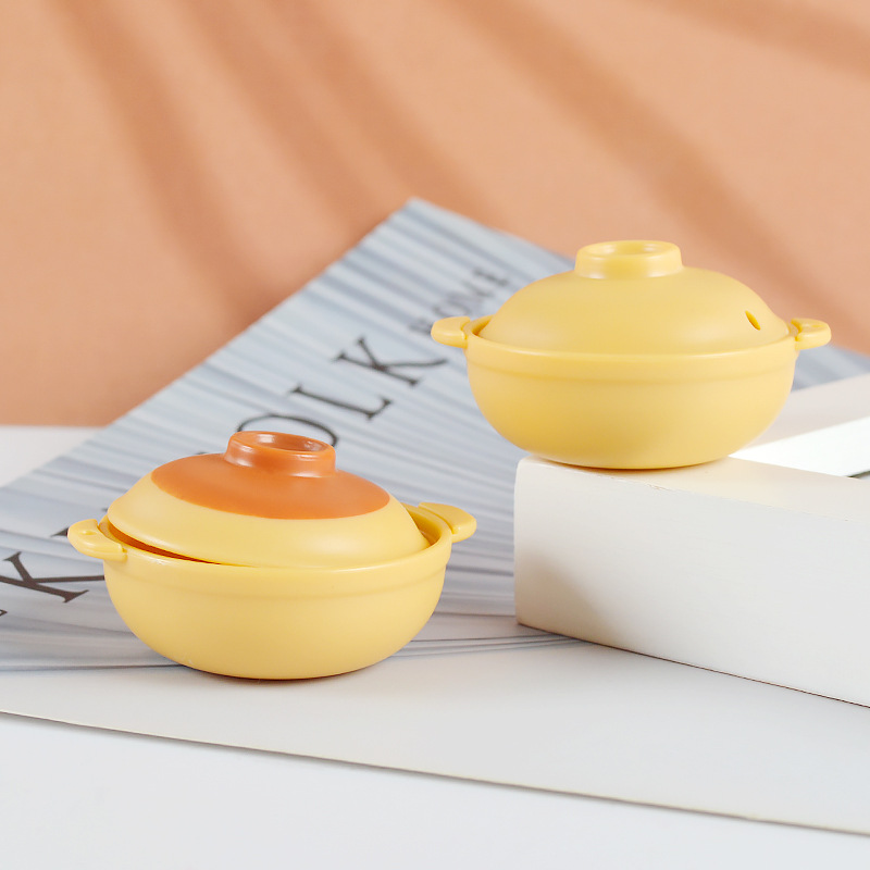 ABS จำลองหม้อดินหม้อข้าวหม้อ PROP ตุ๊กตาบ้านตุ๊กตาทำด้วยมือ DIY อาหารเครื่องครัวอุปกรณ์เสริม