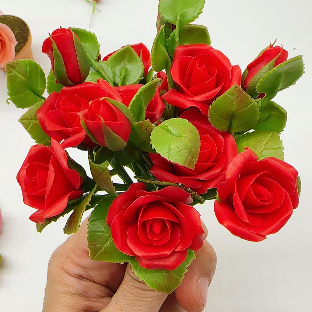5 Bunch Mini Red Rose without pot scale 1:6