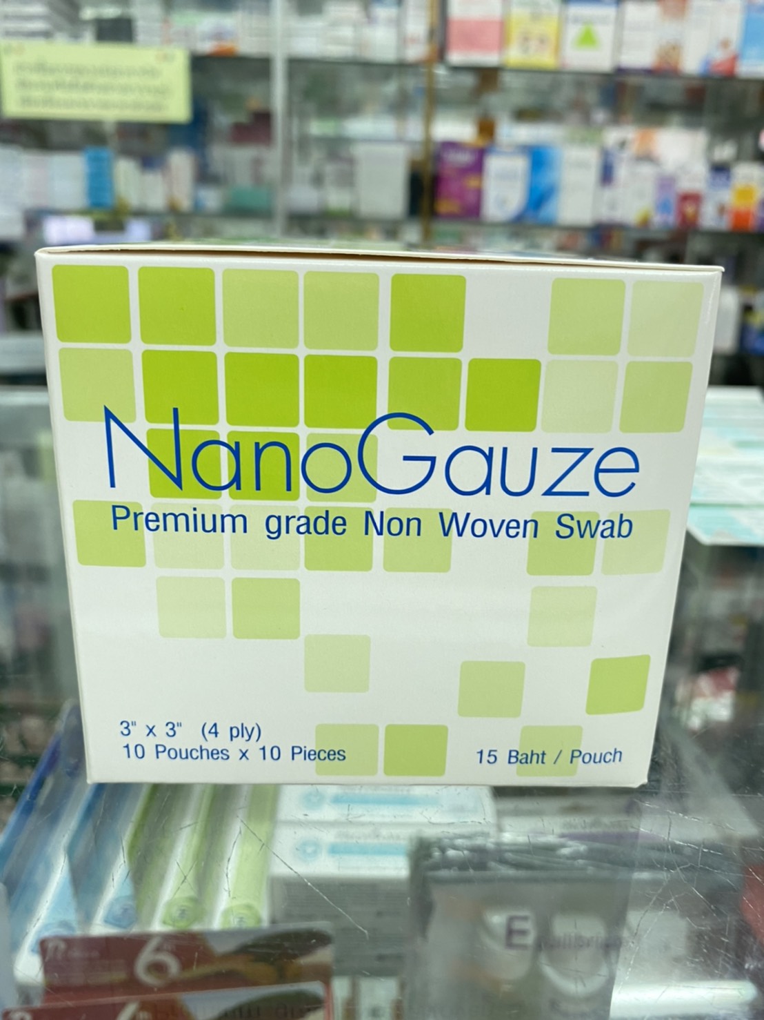 Nano Gauze 3x3นิ้ว นาโนก๊อซ ขนาดบรรจุ 1กล่อง 10ซอง 1ซอง10แผ่นย่อย