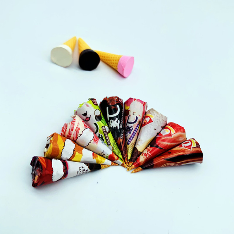 ไอศครีมจิ๋วแบบโคนเป็นเซ็ตสำหรับตุ๊กตาซูเปอร์มาร์เก็ตตู้แช่แข็ง Ice Cream CONE Ice Cream จำลองอาหารของเล่นชุดอุปกรณ์เสริมมินิตุ๊กตาตกแต่งบ้าน