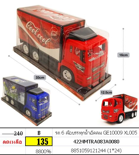 รถ 6 ล้อบรรทุกน้ำอัดลม