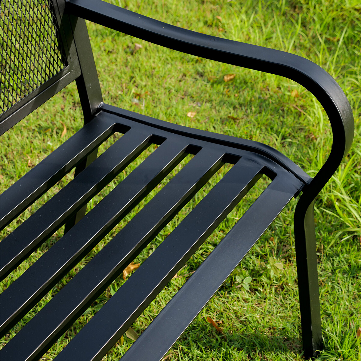 ม้านั่งสนาม 2 ที่ 124 ซม. สีดำ- ม้านั่งสวน ม้านั่งสนามกลางแจ้ง ม้านั่งสนามเหล็ก