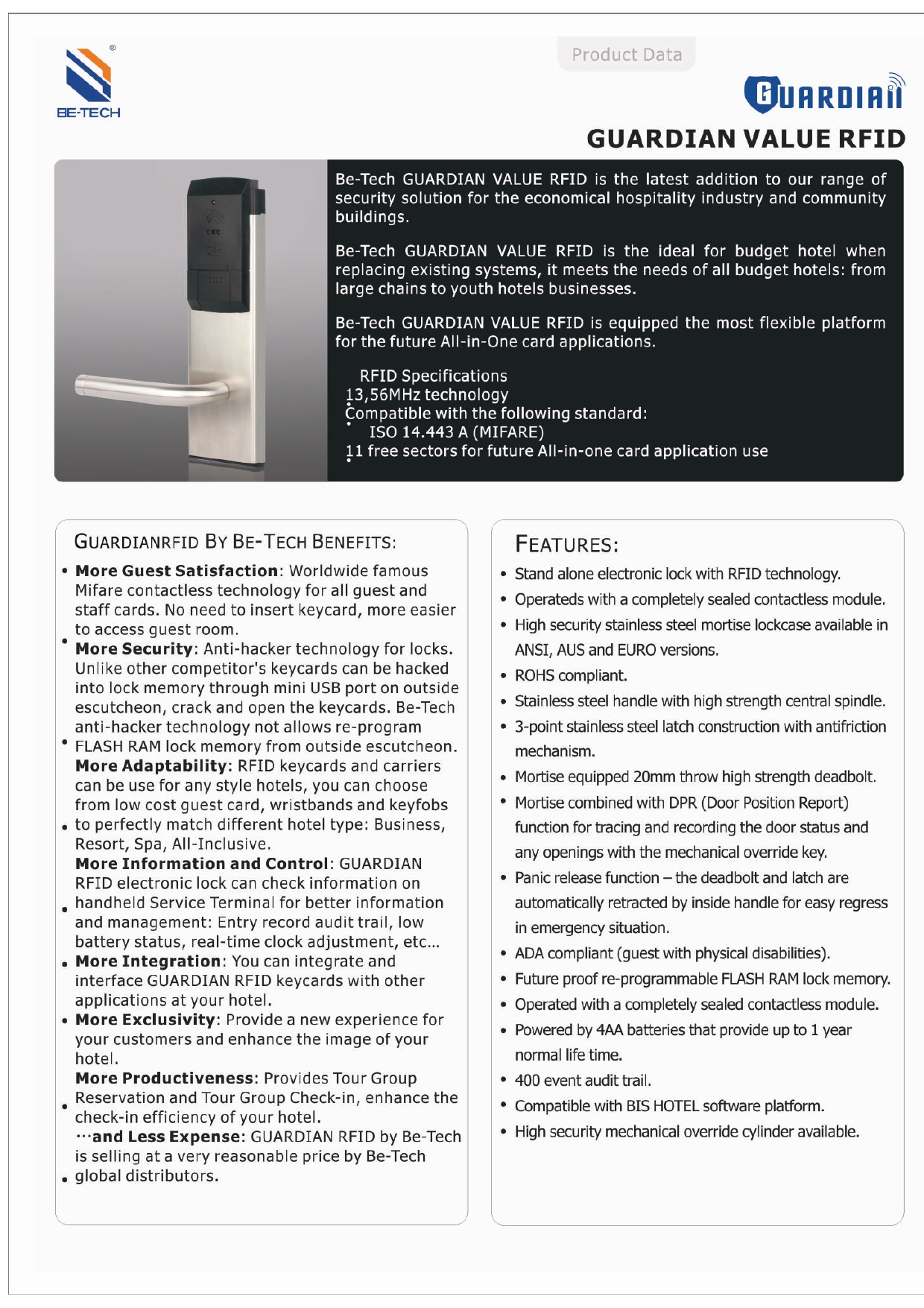 Hotel Lock G456M (เหมาะสำหรับการใช้งานทั่วไป)