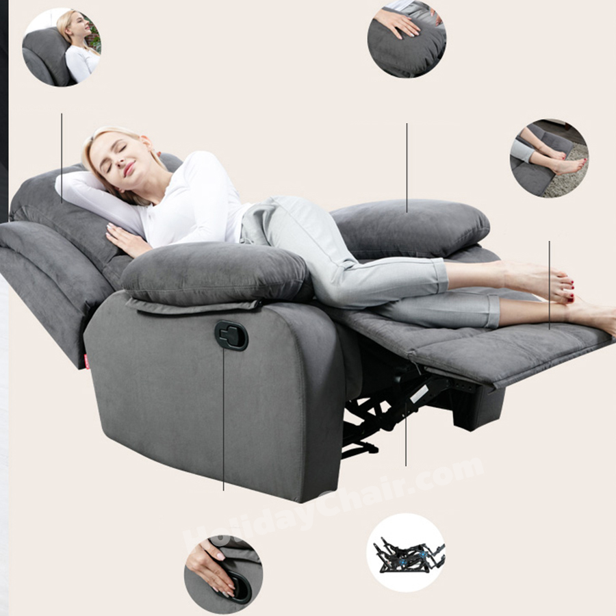 เก้าอี้โซฟา โซฟาผ้า โซฟาปรับนอน เก้าอี้ปรับระดับ โซฟาเดี่ยว เก้าอี้เอนหลัง เก้าอี้ปรับเอนนอน เก้าอี้เอนนอน โซฟาพักผ่อน โซฟานุ่มๆ รุ่น HC-047 (สีเทา)