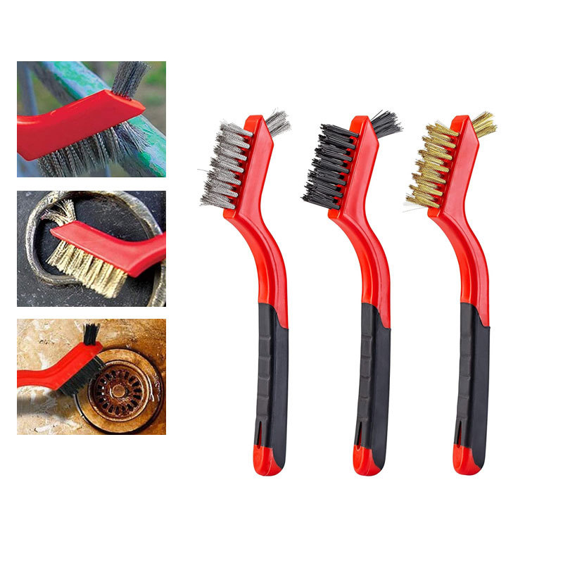 ชุดแปรงลวด 7นิ้ว (ขนทองเหลือง/สแตนเลส/ไนล่อน) 3ชิ้น/ชุด [ขายปลีก/ส่ง]