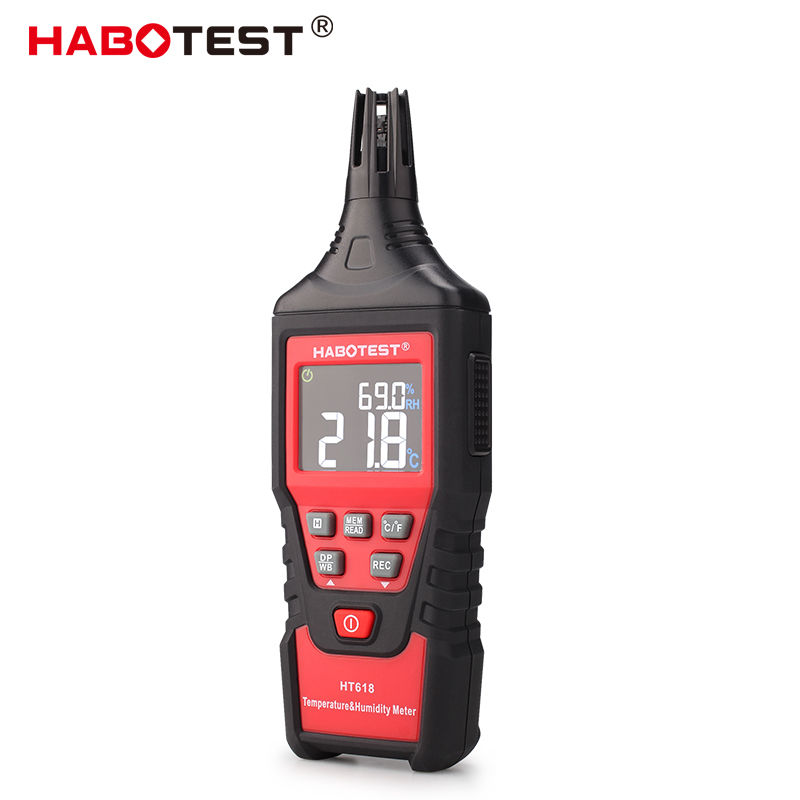 HT618 Digital Thermo Hygrometer , Temperature Humidity Meter With LCD Display