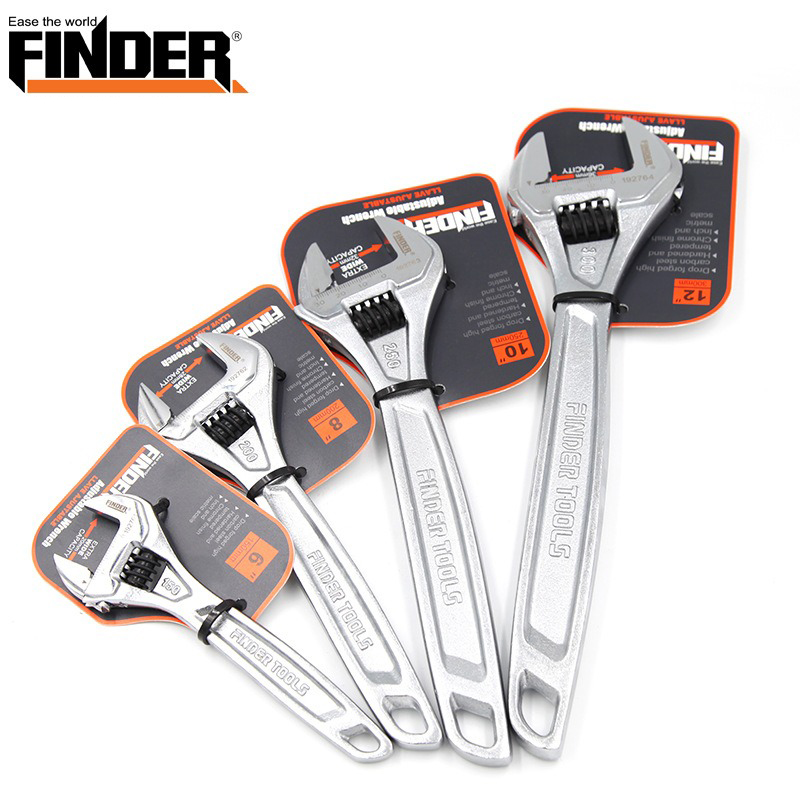 ประแจเลื่อน Finder เหล็กคุณภาพสูง ทนทานไม่บิ่นเสียหายง่าย ด้ามจับยาวช่วยให้จับได้ถนัดแน่น [ขายปลีก/ส่ง]