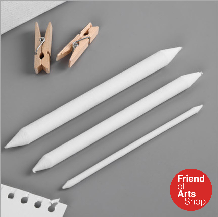 Tortillions Sketch (Blending Stumps) แท่งกระดาษอัด ใช้เกลี่ยลายดินสอหรือเกลี่ยสี Pastel Charcoal เพื่อสร้างเอฟเฟคเพื่อให้เฉดสีอ่อนนุ่ม ให้สร้างไฮไลท์ แสงเงาในชิ้นงาน