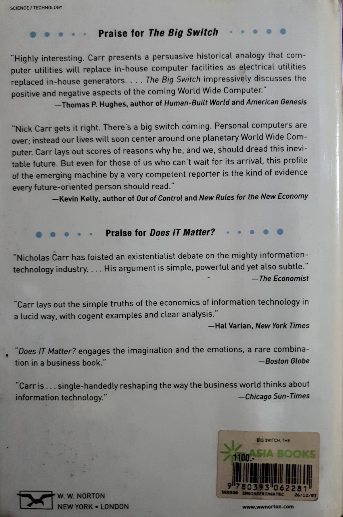 Big Switch : Our New Digital Destiny by Nicholas Carr