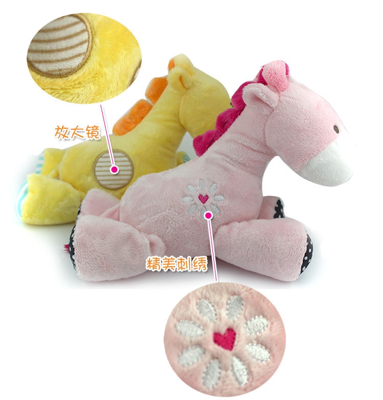 ตุ๊กตายีราฟขนนุ่มฟูมาพร้อมเสียงดนตรีเหมาะสำหรับเด็กช่วยกล่อมนอน