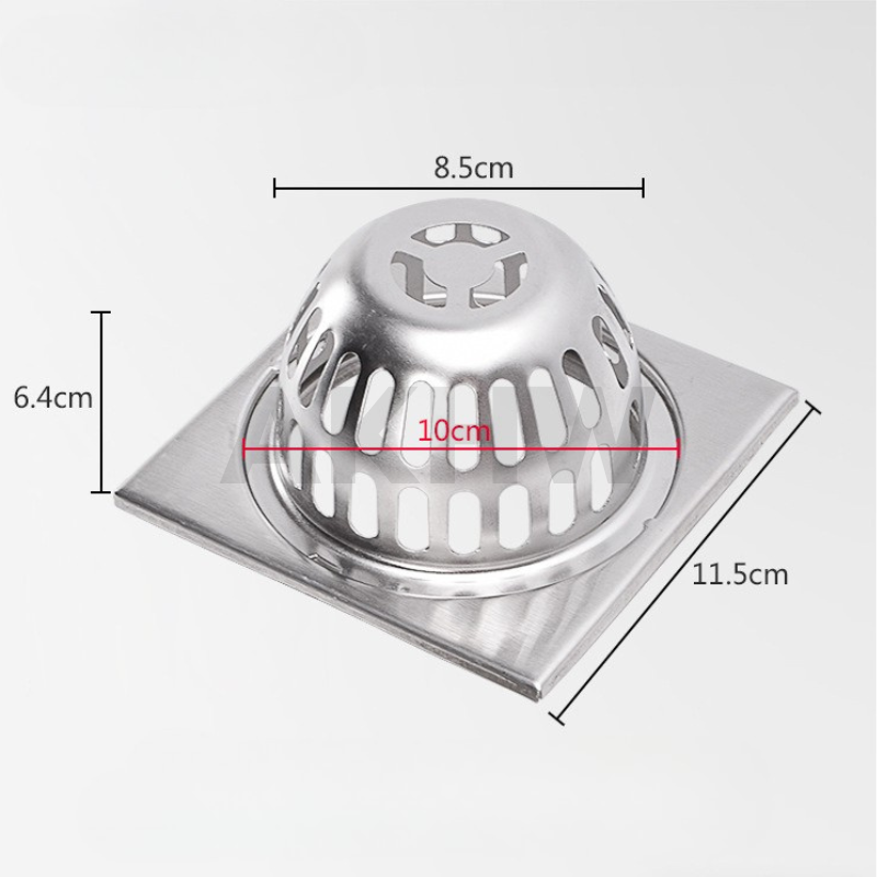 ตะแกรงน้ำทิ้งระเบียง/ตะแกรงน้ำทิ้งพื้น KingsMan ฐานสี่เหลี่ยม/กลม วัสดุสแตนเลสแท้ SUS304 ไม่เป็นสนิม [ขายปลีก/ส่ง]