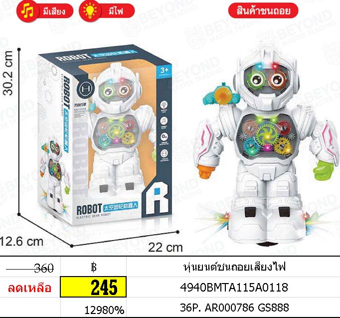 หุ่นยนต์ชนถอยเสียงไฟ AR000786 GS888