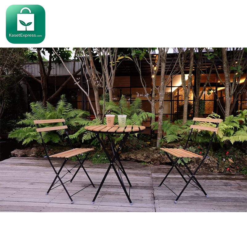 ชุดโต๊ะในสวน 2 ที่นั่ง ผลิตจากไม้จริง - ชุดโต๊ะสนาม โต๊ะสนามหญ้า เฟอร์นิเจอร์โต๊ะนั่งเล่น โต๊ะนั่งเล่นในสวน