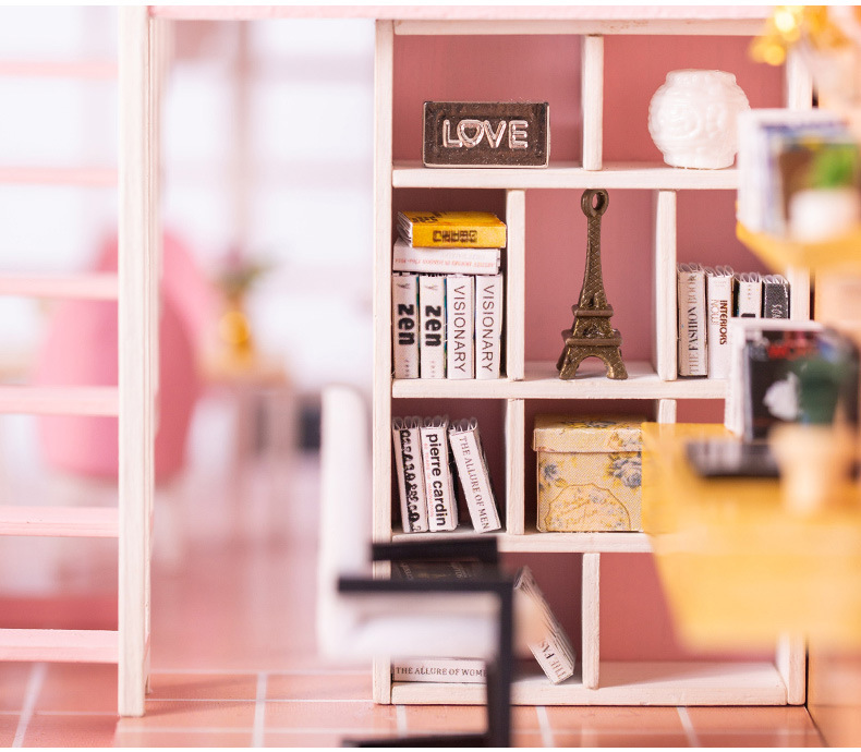 โมเดลบ้านตุ๊กตาจำลองในชุดKnow me DIY Cottage Dream Girl Heart ด้วยแกรนด์เปียโนสีขาวหรูหราสง่างามดั่งเจ้าหญิง