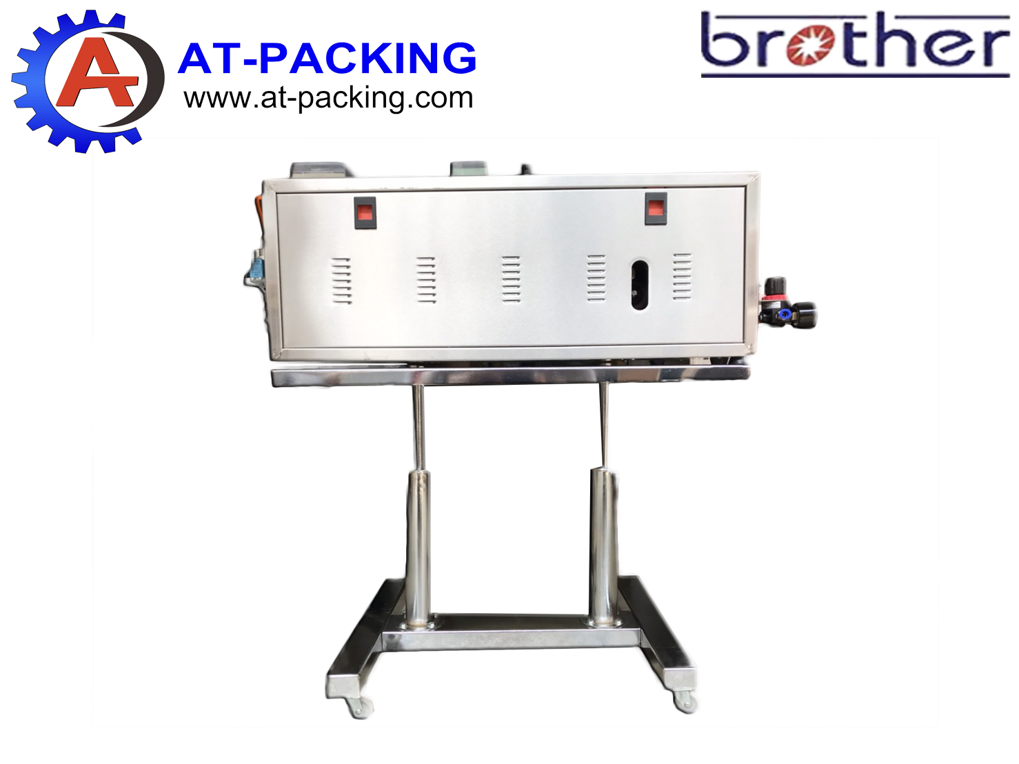 เครื่องซีลสายพานเติมไนโตรเจนและพิมพ์วันที่อัตโนมัติ FRD - 1000 LD แบบขาตั้งล้อเลื่อน