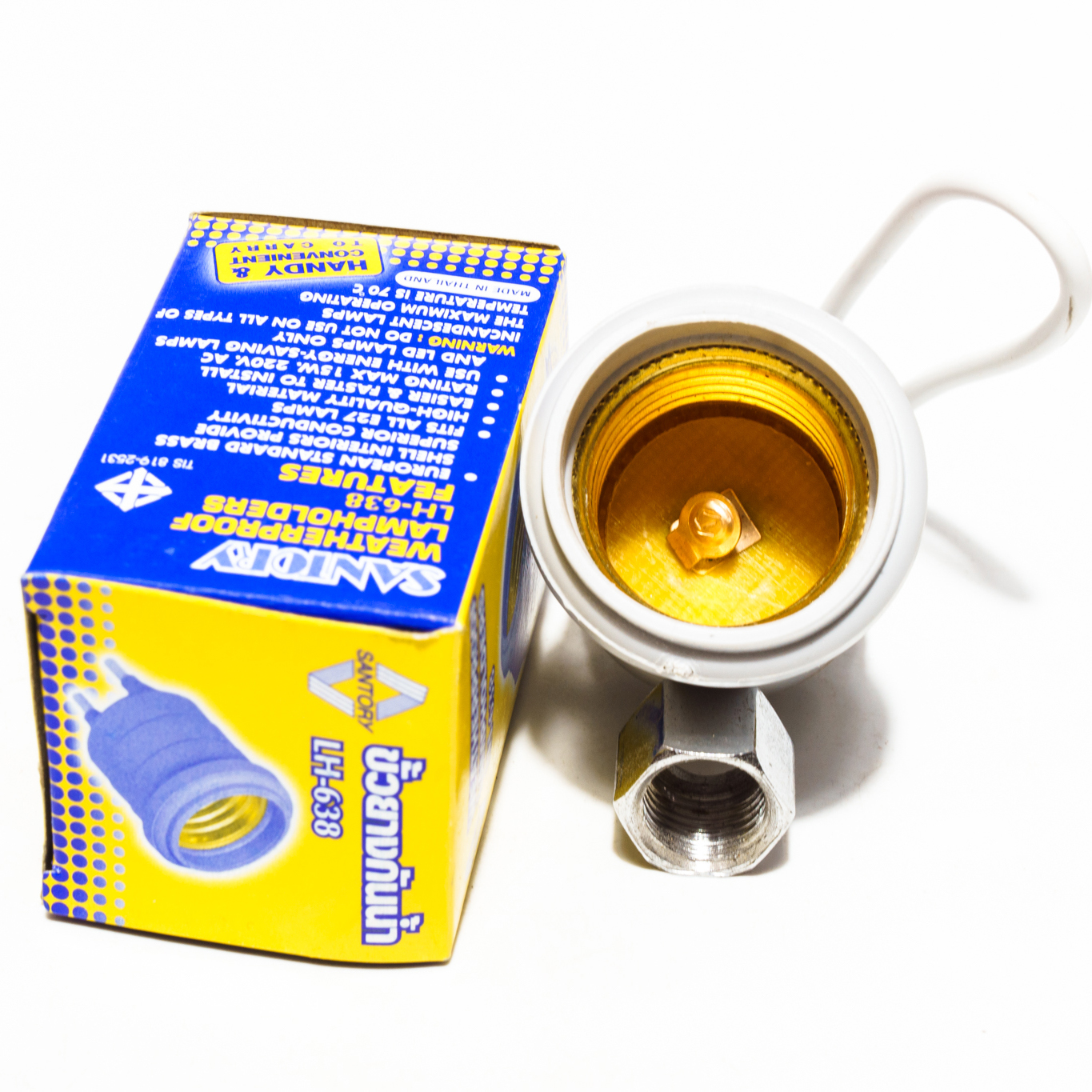 ขั้วห้อยยางกันน้ำ E27 สีเทาซันโตรี่ LH-638 [ขายส่ง]