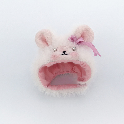 หมวกจิ๋วรูปสัตว์แสนน่ารักขนปุยสำหรับตุ๊กตาob11 เสื้อผ้าเด็ก bjd molly ไข่ หมีกระต่าย mouse handmade animal hat gsc clay man hat