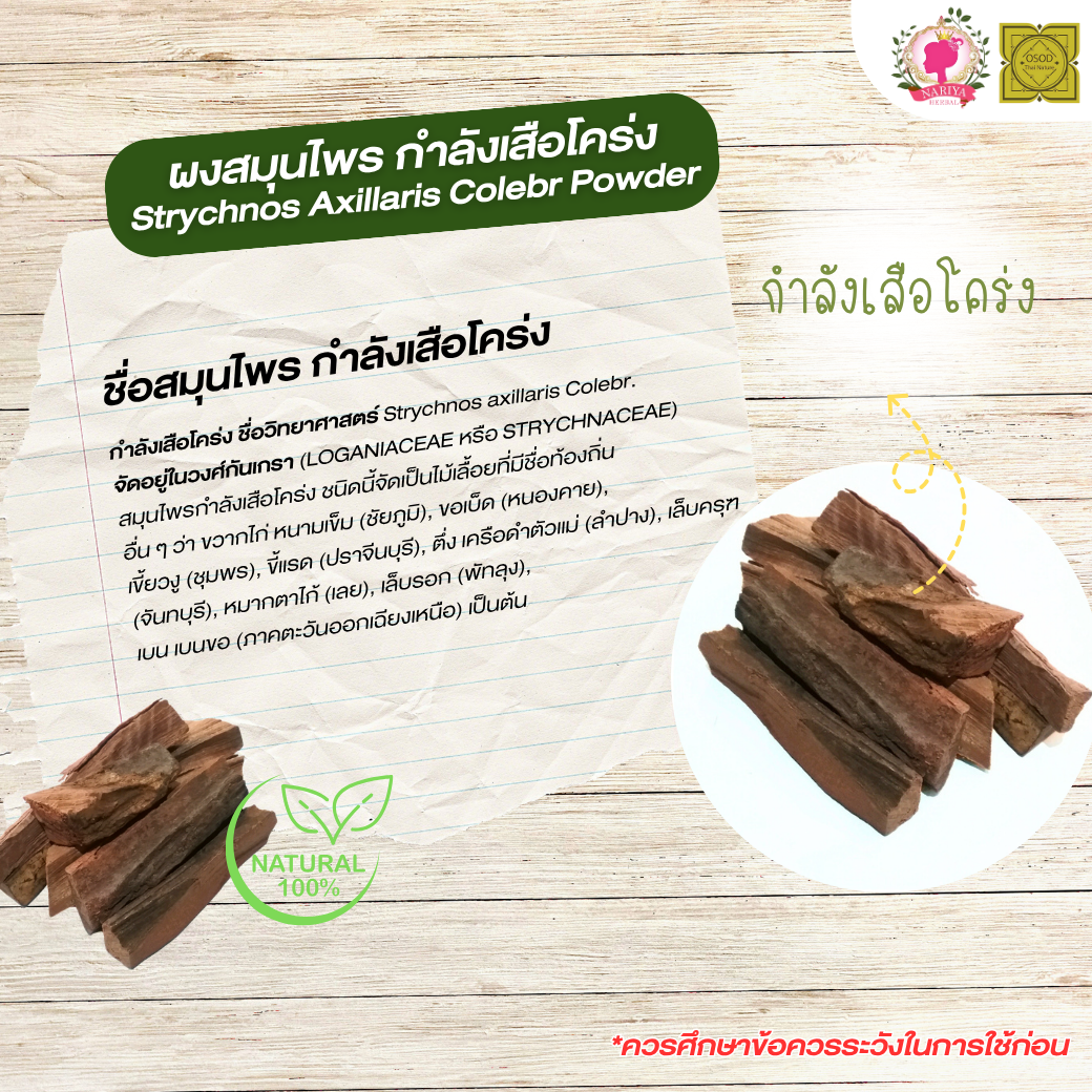 ผงกำลังเสือโคร่ง (Strychnos Axilla Colebr Powder) ขนาด 500 1000 กรัม กำลังเสือโคร่ง บดละเอียด สมุนไพร แท้ 100% FG-HBP-012