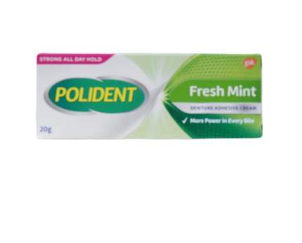 โพลิเดนท์ 20 กรัม เฟร มินท์ ครีมติดฟันปลอม Polident denture adhesive cream 20g