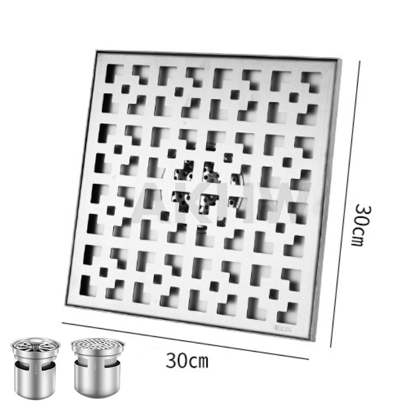 ตะแกรงน้ำทิ้ง ลายเหลี่ยมจีน KingsMan ตะแกรงกันกลิ่น วัสดุสแตนเลสหนา SUS304 ไม่เป็นสนิม [ขายปลีก/ส่ง]