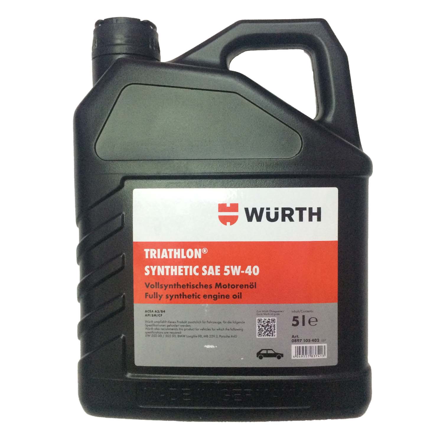 น้ำมันเครื่อง WURTH TRIATHLON SYNTHETIC 5W-40