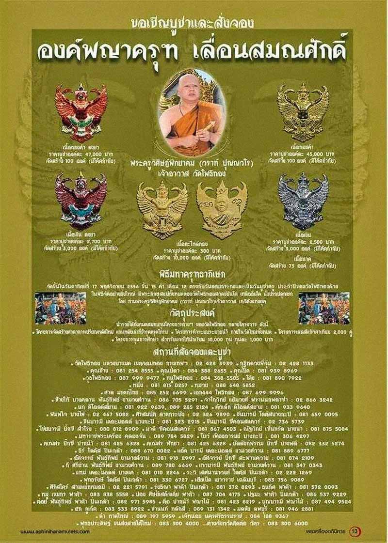 (๘๒๒๗) องค์พญาครุฑ เลื่อนสมณศักดิ์ เนื้อกะไหล่ทอง อ.วราห์ วัดโพธิทอง พร้อมกล่องเดิม