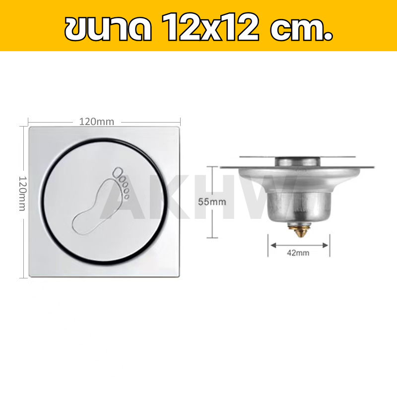 ตะแกรงน้ำทิ้งแบบกดเปิดปิด KingsMan สแตนเลส SUS304 แข็งแรง ไม่เป็นสนิม [ขายปลีก/ส่ง]