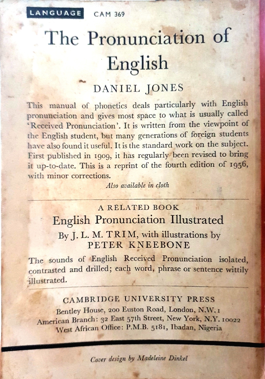 The Pronunciations of English : Daniel Jones 1966