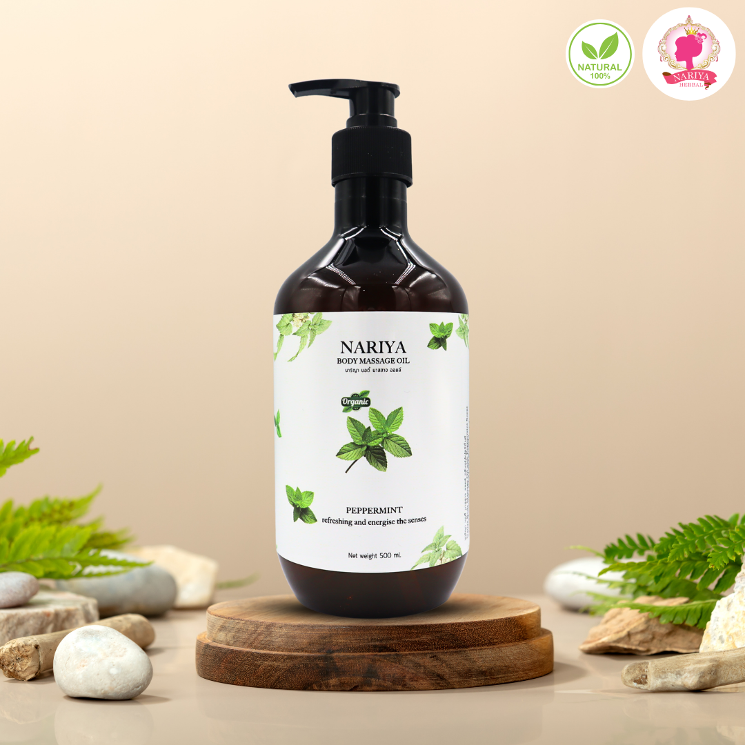 น้ำมันนวดอโรม่า Body Massage Oil กลิ่นเปปเปอร์มินท์ ขนาด 500 1000 มิลลิลิตร น้ำมันนวด นวดผ่อนคลาย SKU-00242