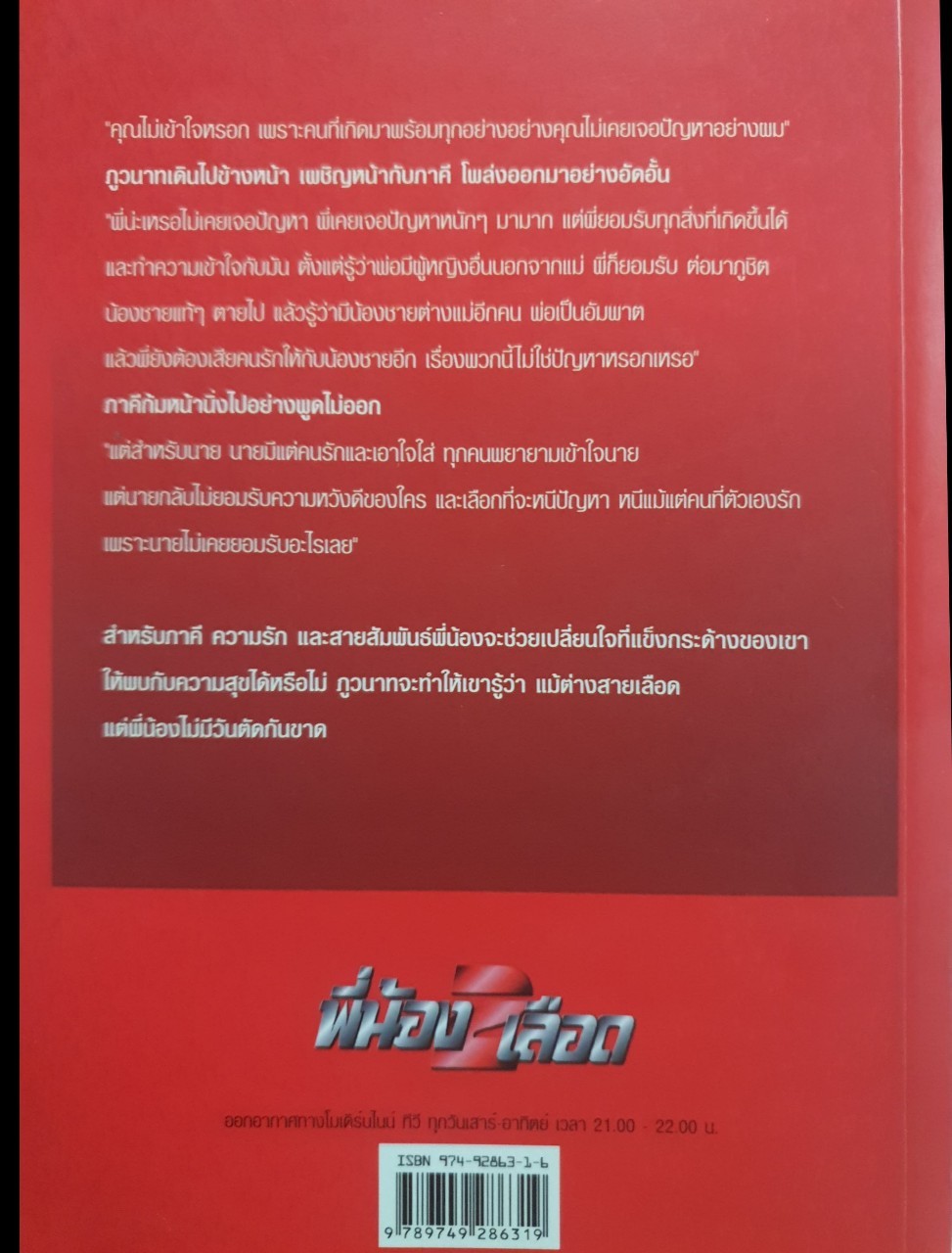 นวนิยาย พี่น้อง 2 เลือด : บทประพันธ์ บิ๊ก ดีทูบี