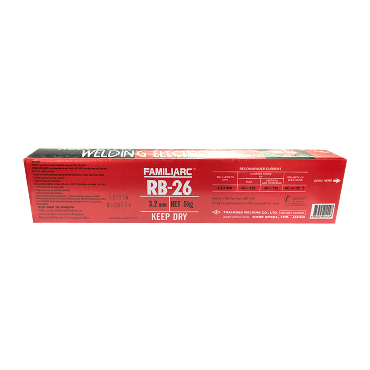 ลวดเชื่อมเหล็ก KOBE RB-26 สามารถใช้เชื่อมเหล็กเหนียวและเหล็กชุบกัลวาไนซ์ได้