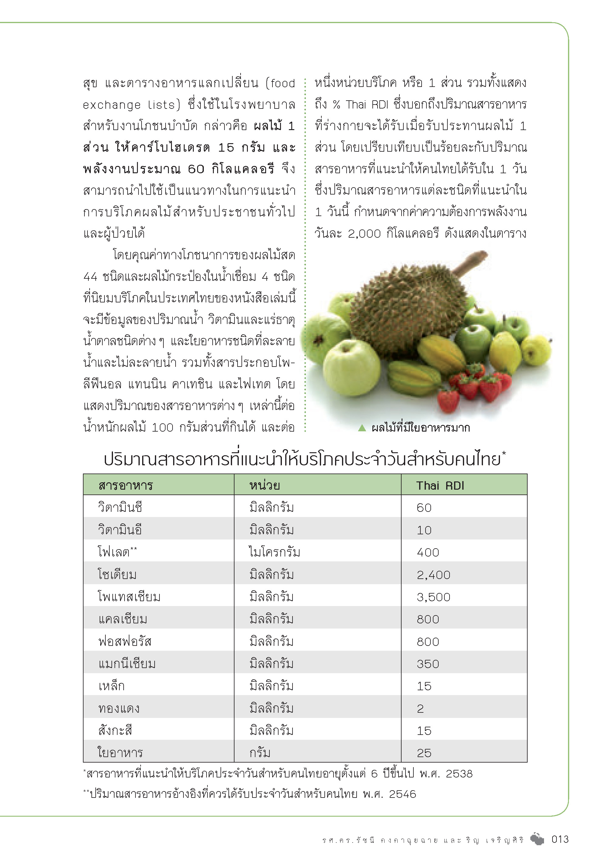 โภชนาการกับผลไม้ (ฉบับปรับปรุง)