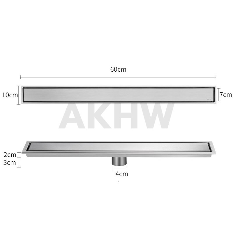 ตะแกรงน้ำทิ้งแบบยาว ลายเรียบทึบ KingsMan วัสดุสแตนเลสแท้ SUS304 ทนทาน ไม่เป็นสนิม [ขายปลีก/ส่ง]
