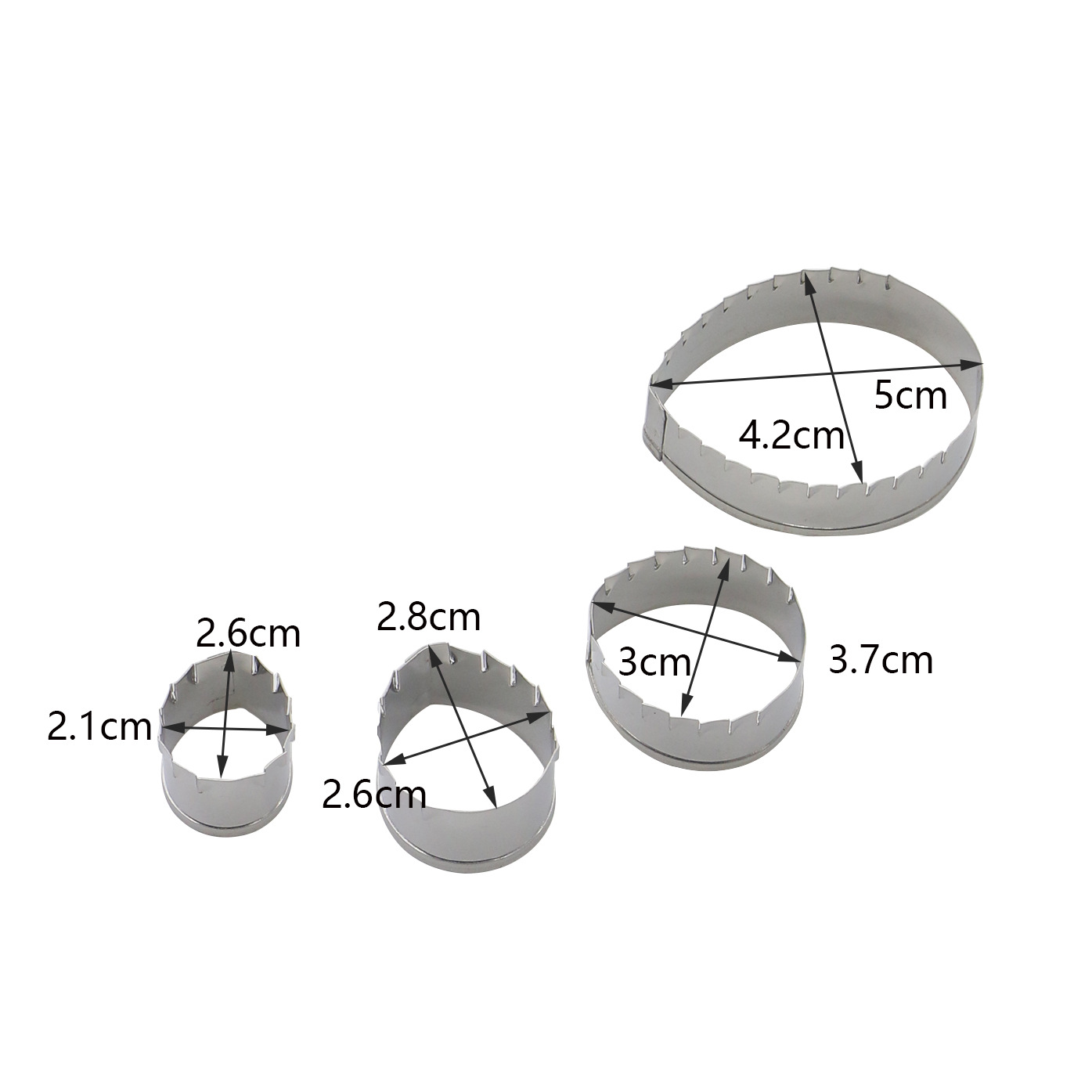 แม่พิมพ์สแตนเลสใบกุหลาบสำหรับงานประดิษฐ์ดอกไม้จากดินไทยชุดเครื่องมือทำฟองดอง 4 ชิ้น ลายดอกกุหลาบใบซิกแซก แม่พิมพ์ตัดใบเขียว แม่พิมพ์ดอกกุหลาบอิมเพรสชัน A349