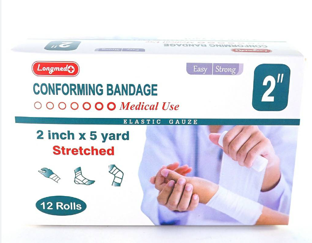 LONGMED CONFORMING BANDAGE 2'' 1 กล่อง ( 12 ห่อ)