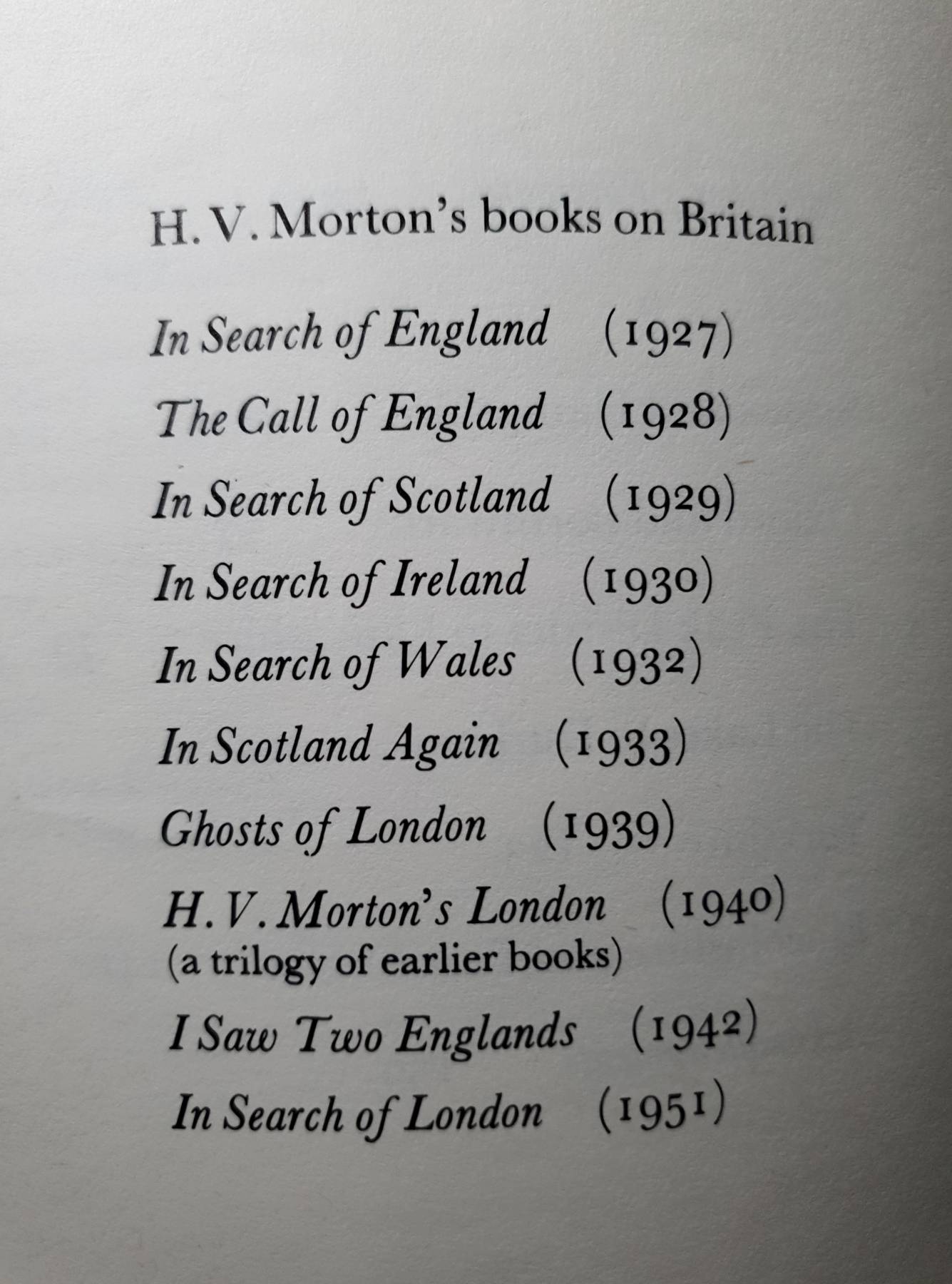H.V. Morton's England