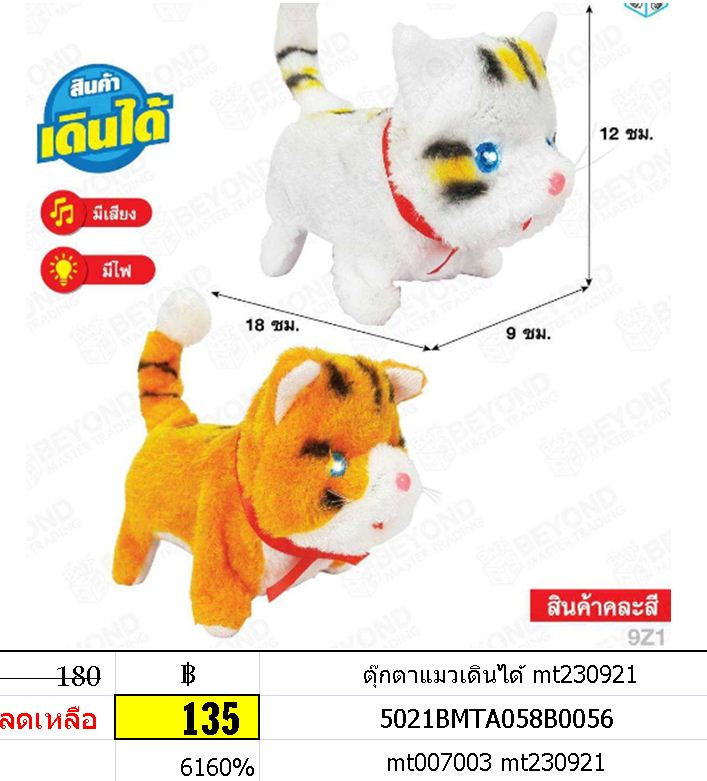 ตุ๊กตาแมวเดินได้ mt230921