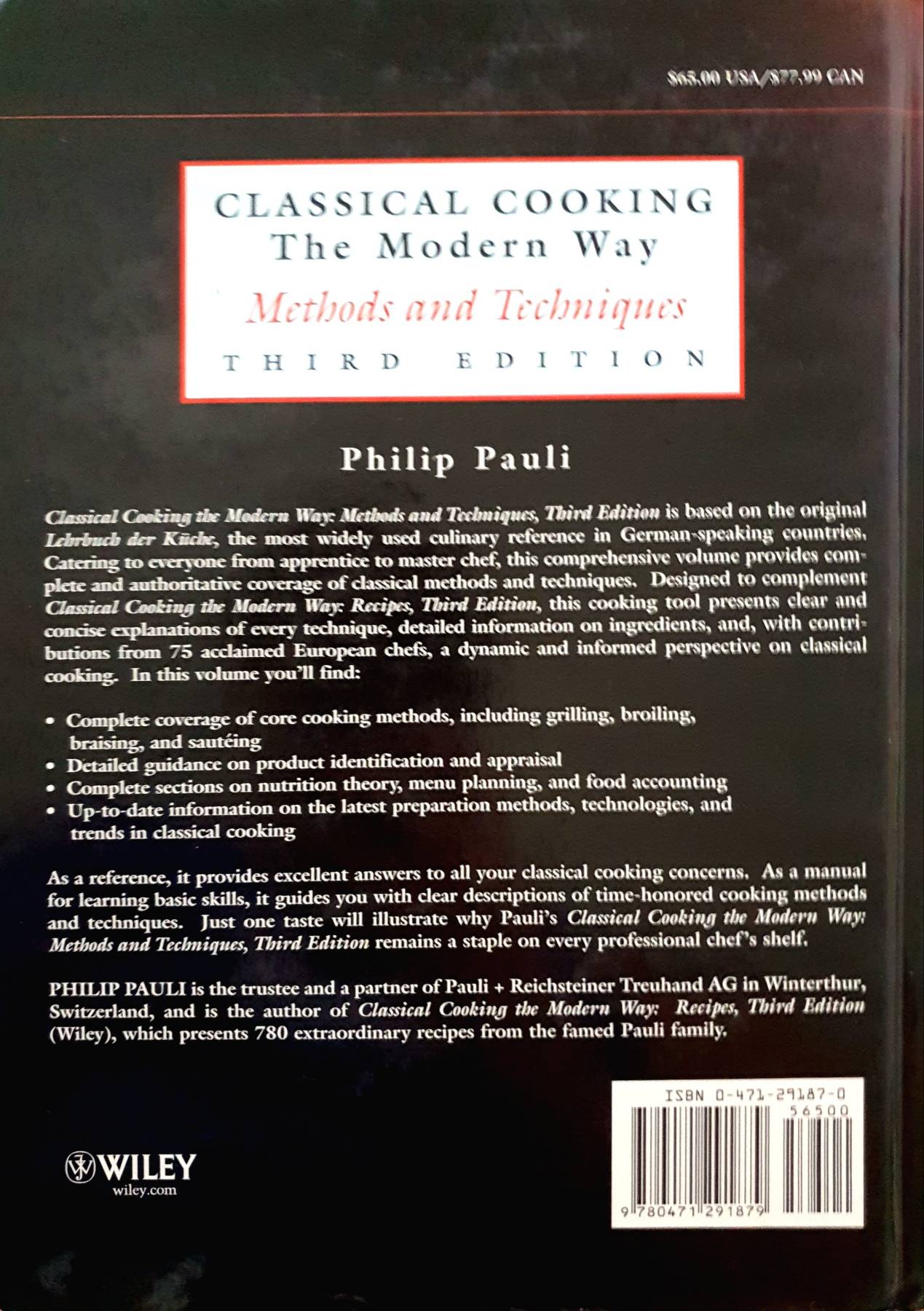 Classical Cooking the Modern Way By : Philip Pauli