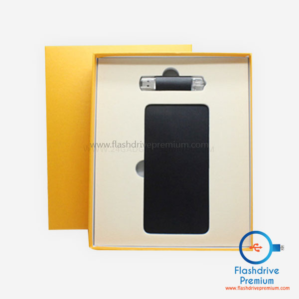 Gift Set พรีเมี่ยมไอที 2 ชิ้น (แฟลชไดร์ฟ+พาวเวอร์แบงค์)