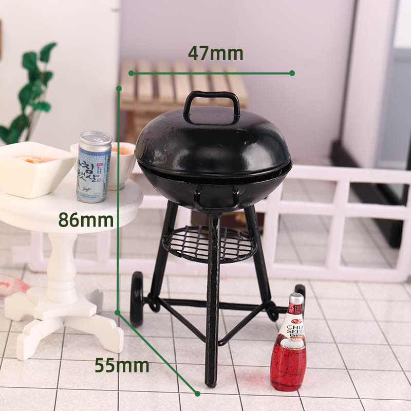 ของจิ๋ว ของเล่น เตาปิ้งย่าง เตาบาร์บีคิวแบบกลม งานสะสมของจำลอง โมเดลมินิ 1:12 จุด ob11 บ้านตุ๊กตา อุปกรณ์บ้านตุ๊กตา