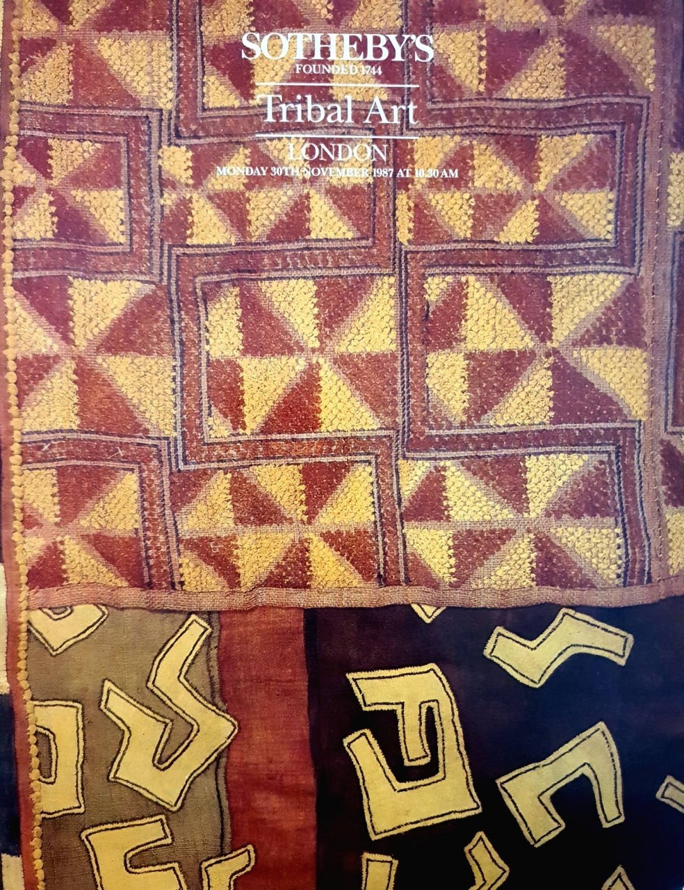 Tribal Art :: LONDON Monday 30th November 1987 : Sotheby’s