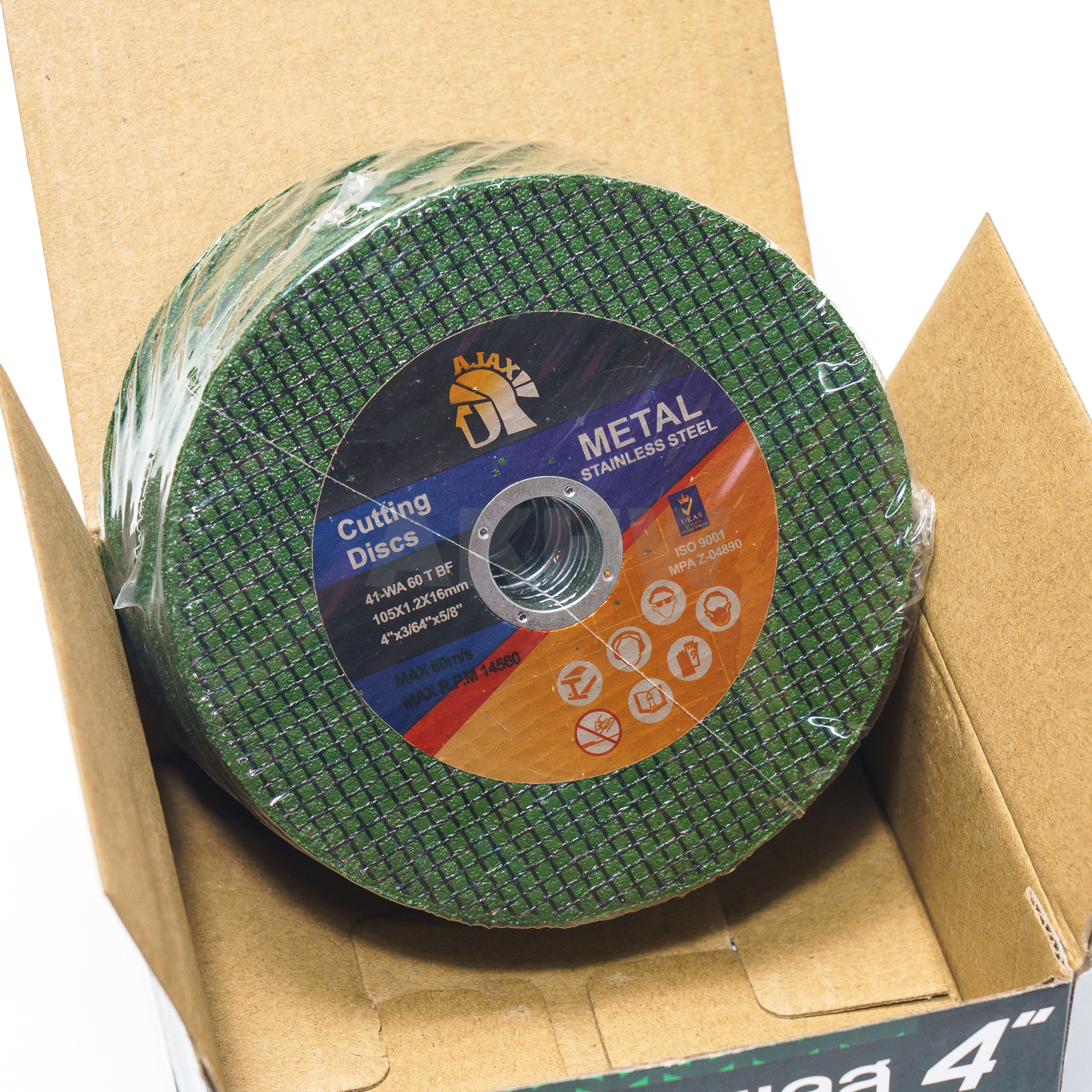 ใบตัดเหล็ก ตัดสแตนเลส AJAX ขนาด 4 นิ้ว หนา 1.2 มิล ตัดคม ทนทาน [ขายส่ง]