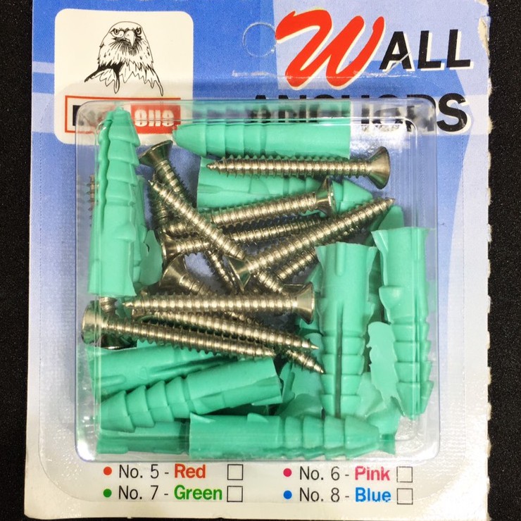 พุกพลาสติกพร้อมน๊อต Eagle one แบบกล่อง แบ่งขายเป็นกล่อง