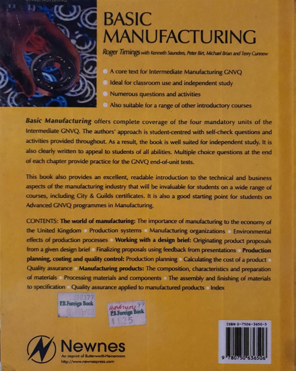 BASIC MANUFACTURING : PETER TIMING