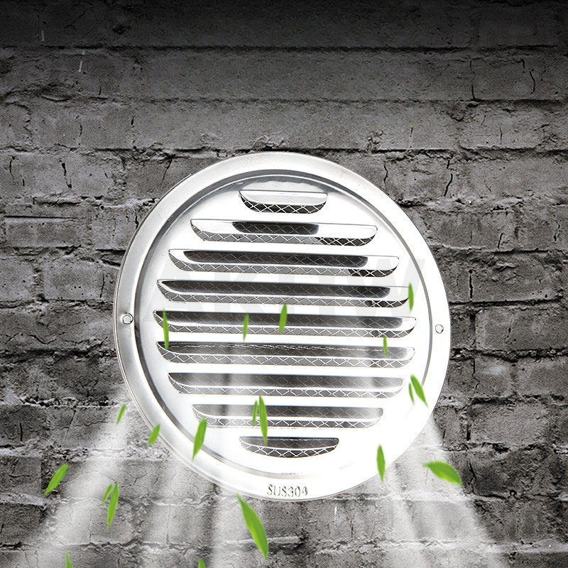 ตะแกรงระบายอากาศกลม/ฝาครอบท่ออากาศ KingsMan แบบไม่มีหมวกกันฝน SUS304 ทนทาน ไม่เป็นสนิม [ขายปลีก/ส่ง]