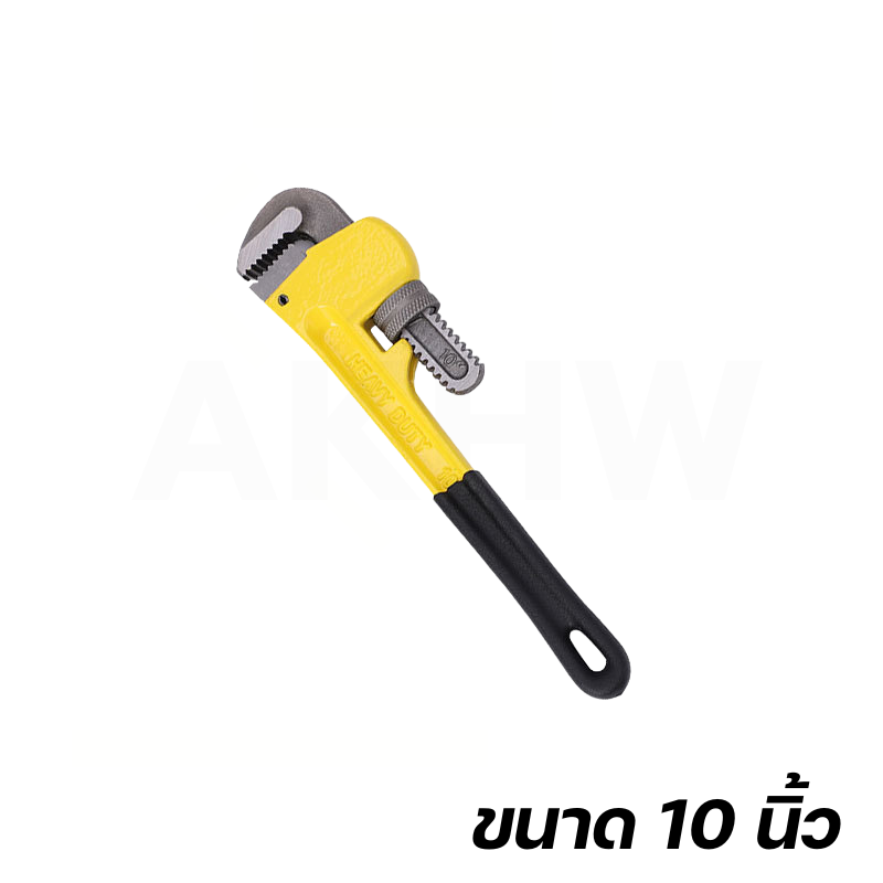 ประแจขันท่อ KingsMan ประแจจับแป๊บ แบบขาเดี่ยว สีเหลือง ผลิตจากเหล็กคุณภาพสูง ทนทาน